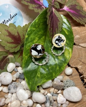 Pendientes trenzados black and white