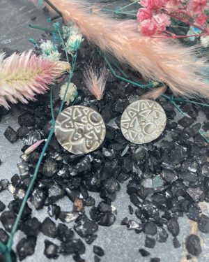 Pendientes textura flor