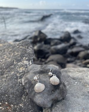 Pendientes concha con bolita